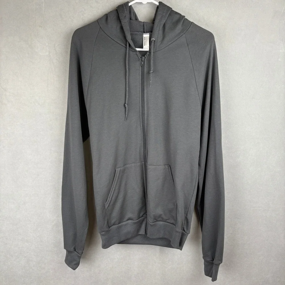 American Apparel California Fleece Zip Up Hoodie Charcoal Grey Norm Indie Mens S